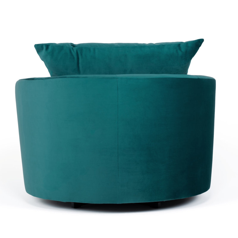 Laci Velvet Swivel Armchair, Ocean