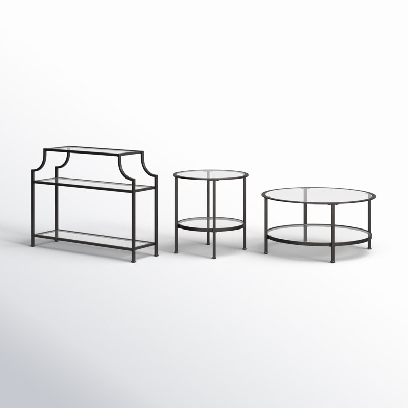 Ensemble de tables basses 3 pièces Letia, Bronze