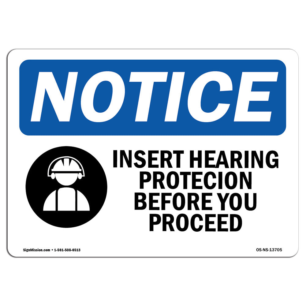 SignMission Insert Hearing Protection Before Sign with Symbol | Wayfair