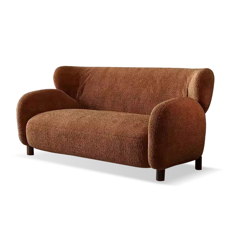 Causeuse-coussin en velours orange standard, H 29,13 po x l 70,87 po x P 35,04 po, Orange