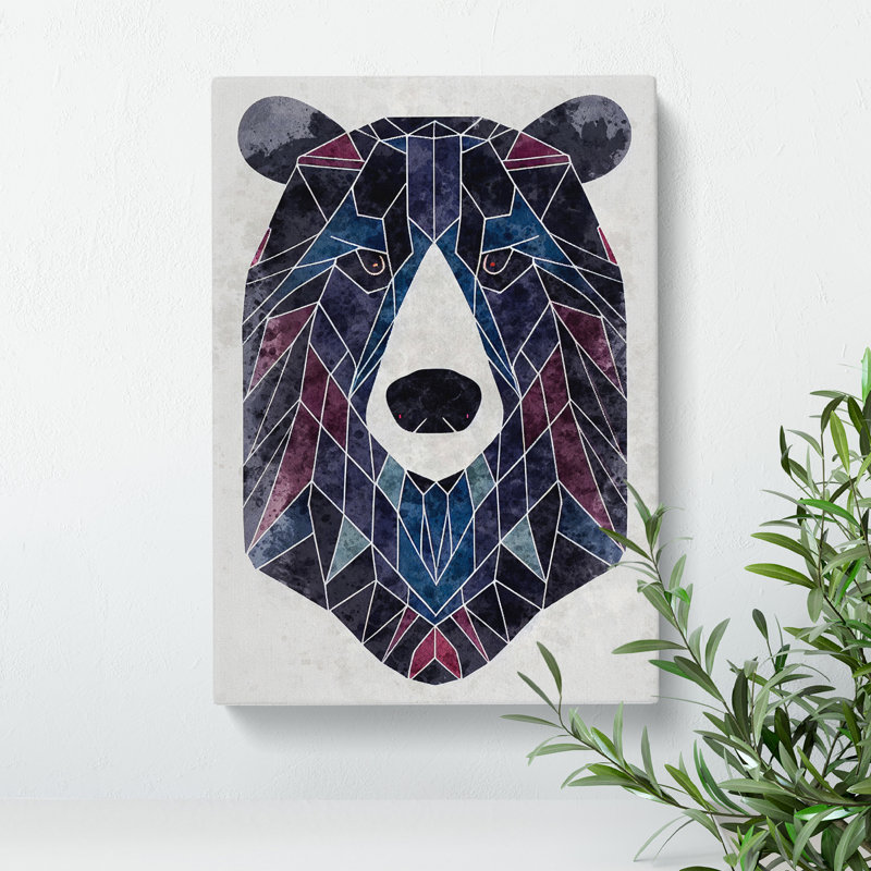 XC1022-1673X Contemporary Bear No.2 Abstract - Wrapped Canvas Print, 50cm H x 35cm W x 3cm D
