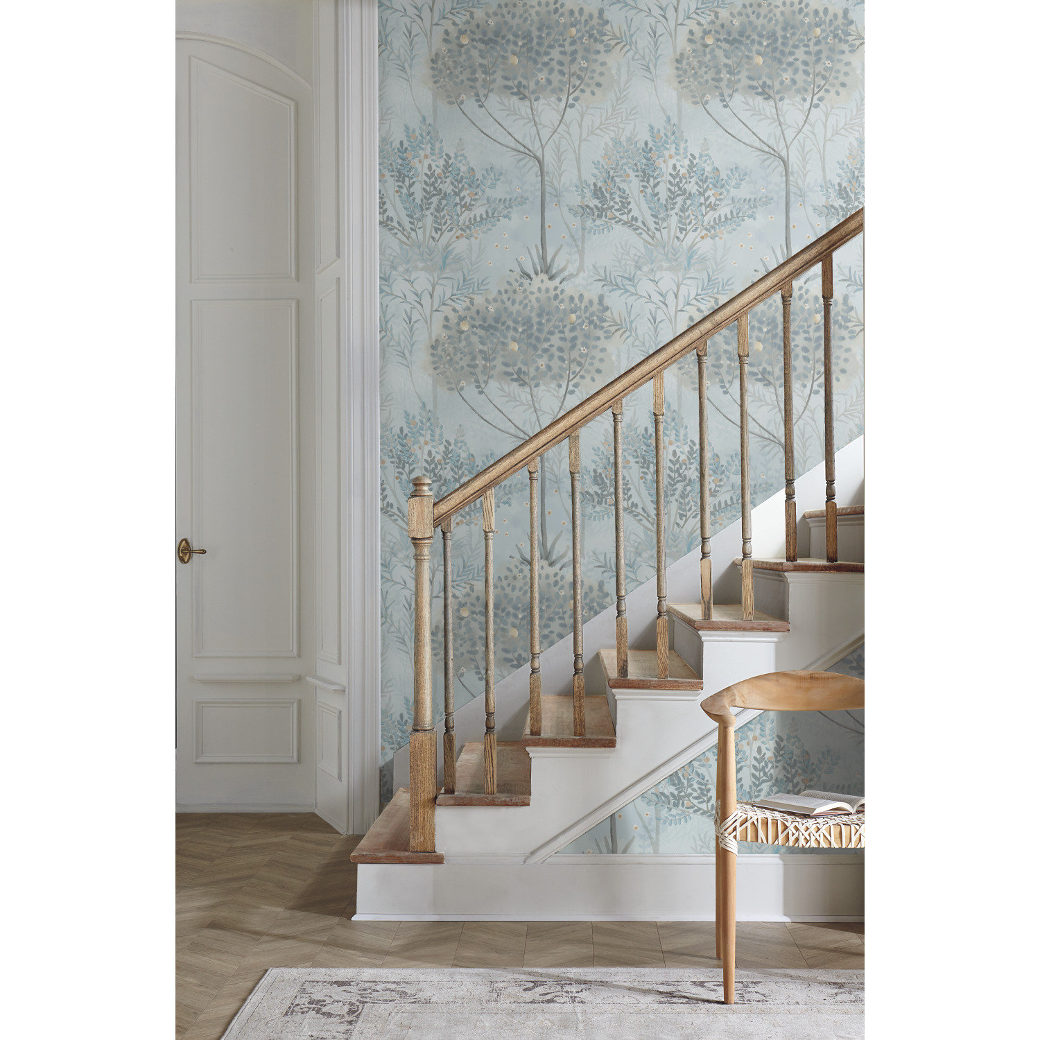 Astin Wallpaper Double Roll, Blue/Gray