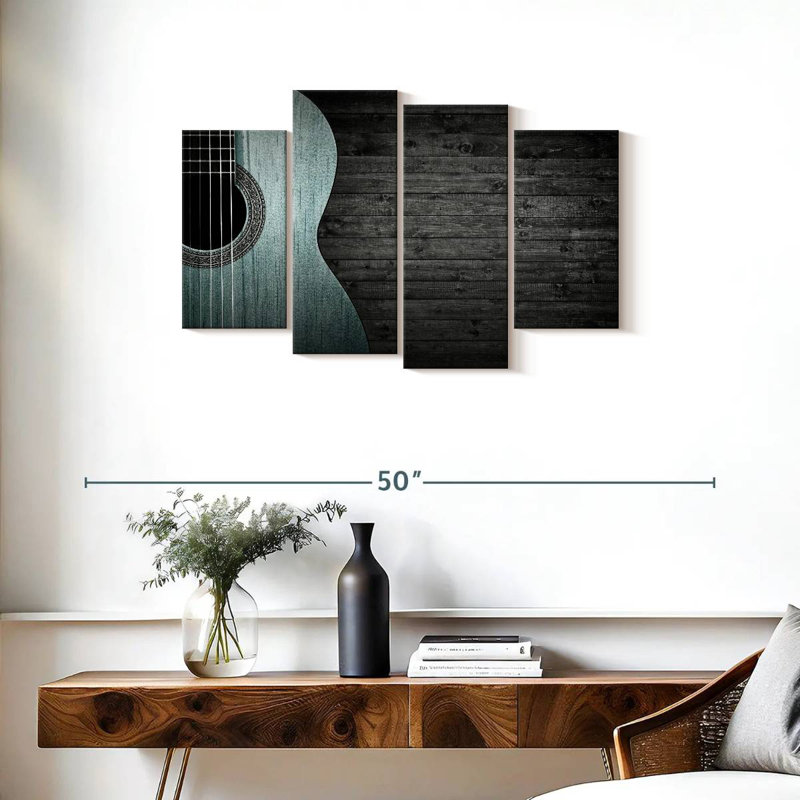 Abarca Vignette, guitare bleue, H 22 po x l 36 po