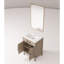 Meuble-lavabo simple en chêne gris l 24 po x P 18 po, comptoir en acrylique et miroir - fermeture en douceur, capacité de rangement intérieure abondante-130722271