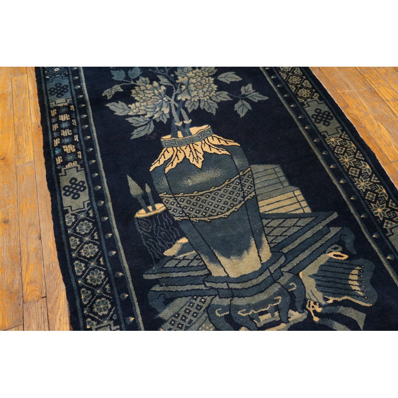 Tapis chinois antique - bleu Baotou 1925