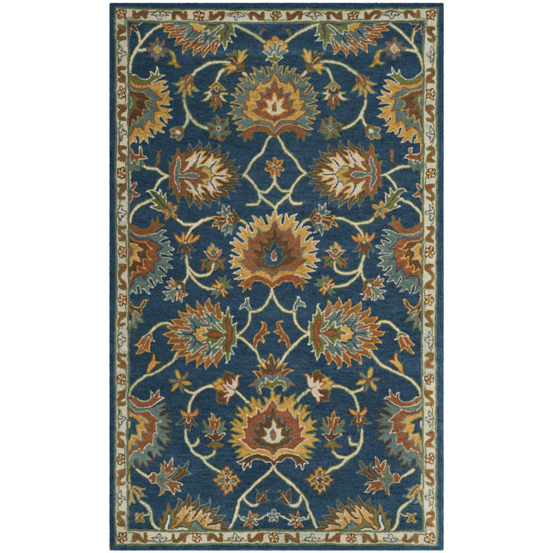 Tapis brun / bleu en laine touffeté à la main Cranmore, Rectangle de 10 pi x 14 pi