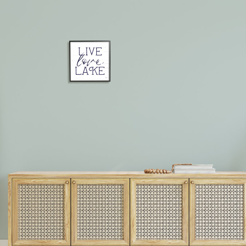 «Live Love Lake», art nautique encadré nautique par Lux + Me Designs, Giclée encadrée noir minuit