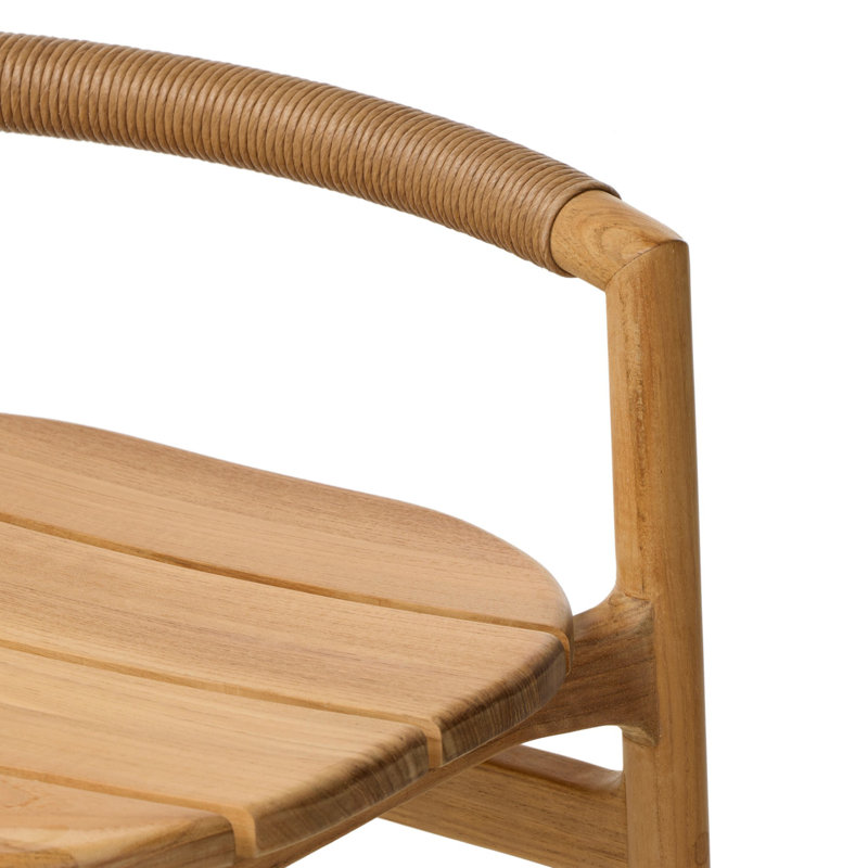 Baden Outdoor Teak Bar Stool, 23.81"