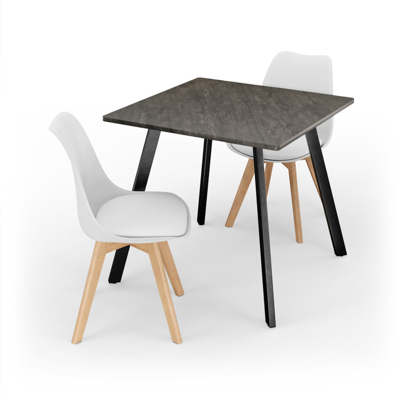 2 - Person Dining Set, Slate Grey / Yellow