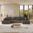Boneless Oversized Modular Sectional Sofa, 3-piece Foam Couch With Flexible Layout, No Assembly Required-1411147037