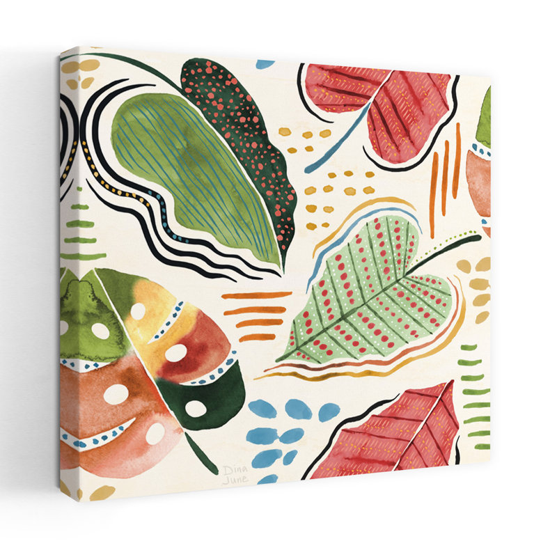 Rainforest Pattern Ia Abstract Tropical Art, 18" H x 18" W