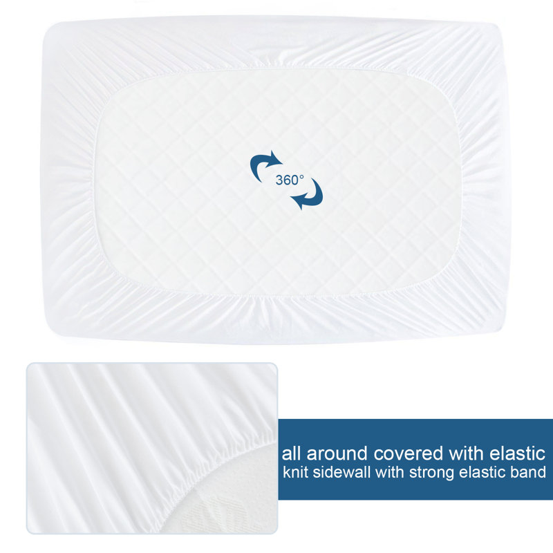 Housse de protection pour matelas en coton imperméable Terry, Grand lit