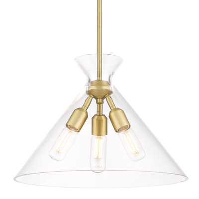 Luminaire suspendu conique simple à 3 lumières Malta