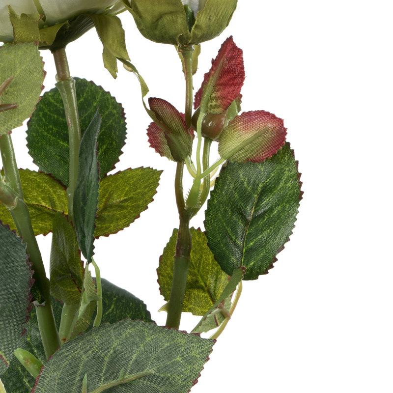 27" Artificial Rose Stem, White