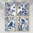 Indigo Song I Framed Print - Set of 4-1490512820