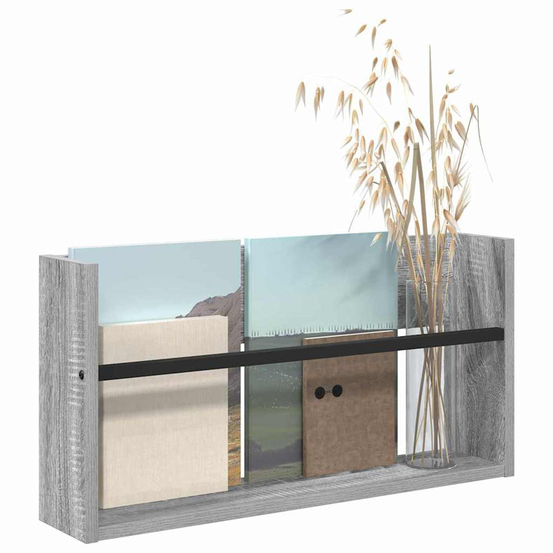 Wood Magazine Rack, Light Grey