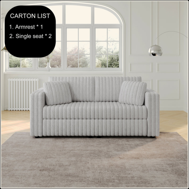 Canapé modulaire 75,6 po pour 2 personnes - très confortable avec un design distinctif. Parfait pour la chambre à coucher et le salon. Gris clair. Choix de meubles modernes et moelleux.