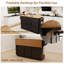 Rolling Kitchen Island With Drop Leaf, Trash Can Cabinet, Drawers And Storage, Black-352250719