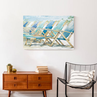 Beach Lounge Chairs - No Painting on Wrapped Canvas
