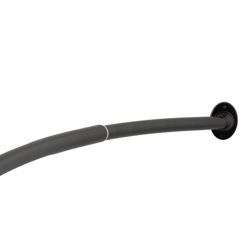 Black Adjustable Metal Curved 72" Shower Rod