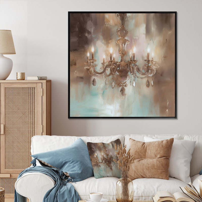 «Runar Grand Chandelier Showcase IV», reproduction sur toile, H 16 po x l 16 po x P 1 po, Cadre flottant noir