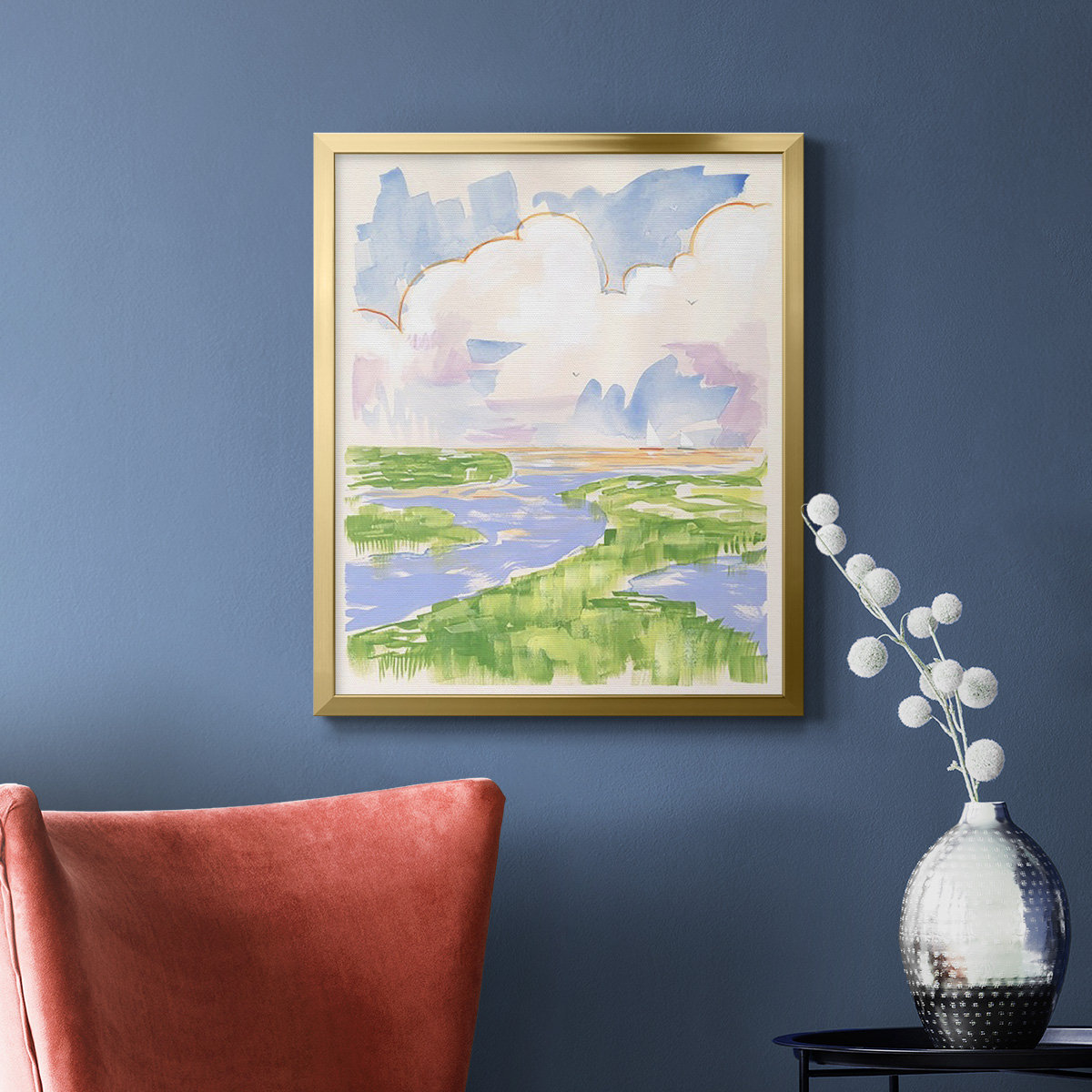 Winston Porter Low Country River Vista II Premium Framed Canvas - Ready ...