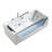 71 In. Whirlpool Bathtub Rectangular Jetted Spa Bath Tub With Center Drain - Brushed Nickel Tub Filler In White