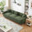 Ivy Bronx 112" Modern Curved Sofa, Back Upholstered Couch with 3 Decorative Throw Pillows-42333640