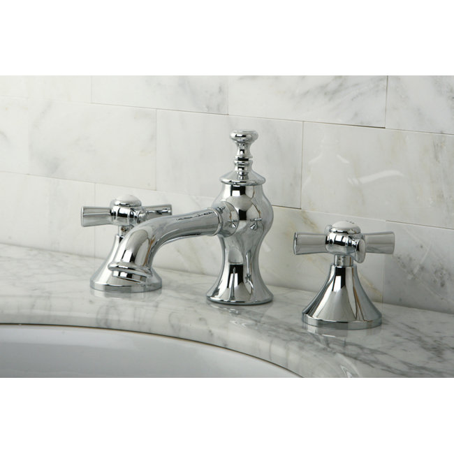 Millennium Double Handle Widespread Bathroom Faucet with Pop-Up Drain, Polished Chrome