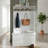 Classic Multi-Use Coat Rack With Bench, White, Built-In Seating & Abundant Storage-31572770