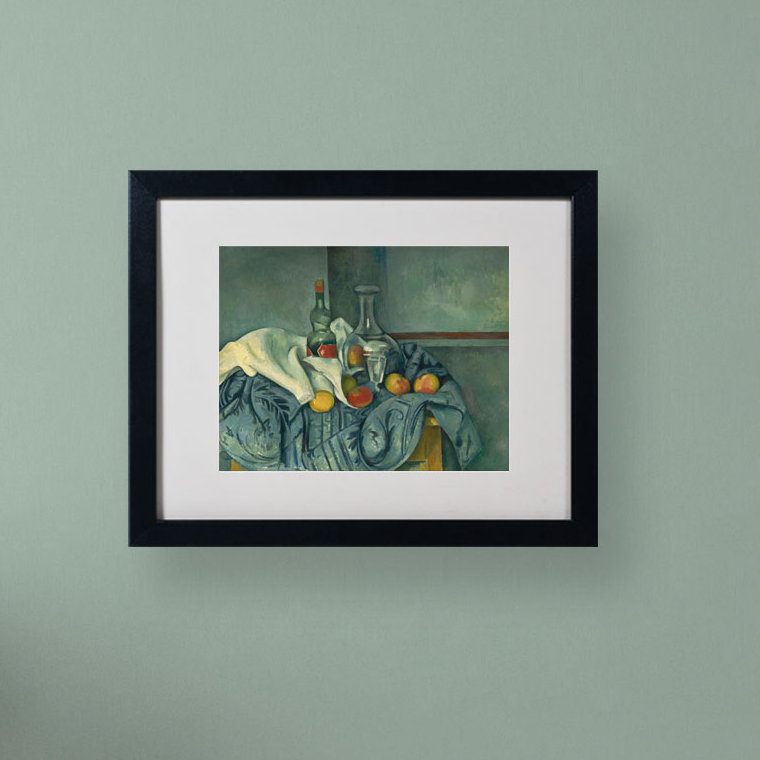 «The Peppermint Bottle» par Paul Cezanne - reproduction d'art sur toile, H 11 po x l 14 po x P 0,5 po, Noir