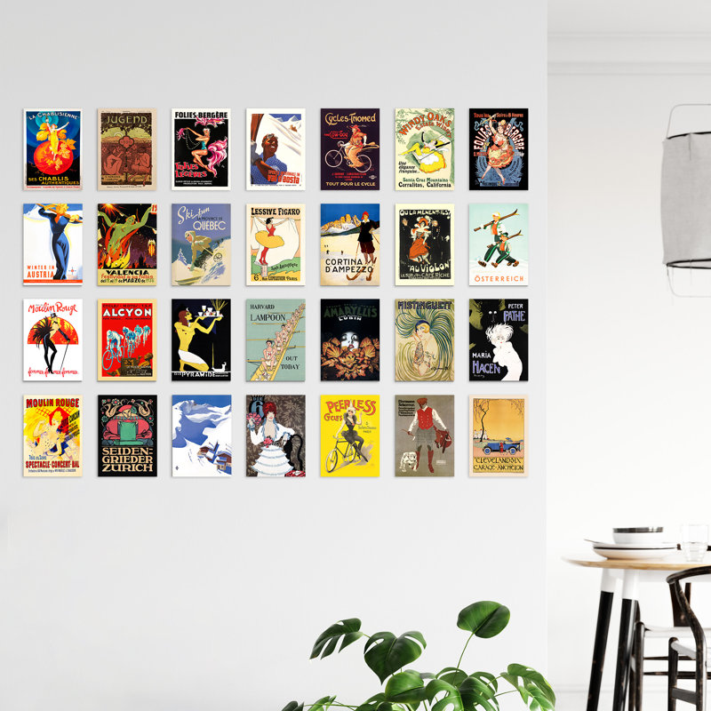 Art Deco Vintage Advert Posters Aesthetic - 50 Piece No Frame Print