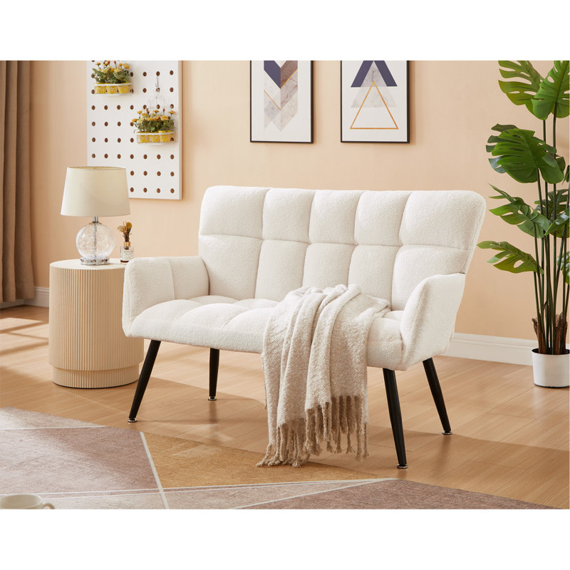 Comfortable And Stylish Loveseat Sofa For Relaxing And Entertaining, White