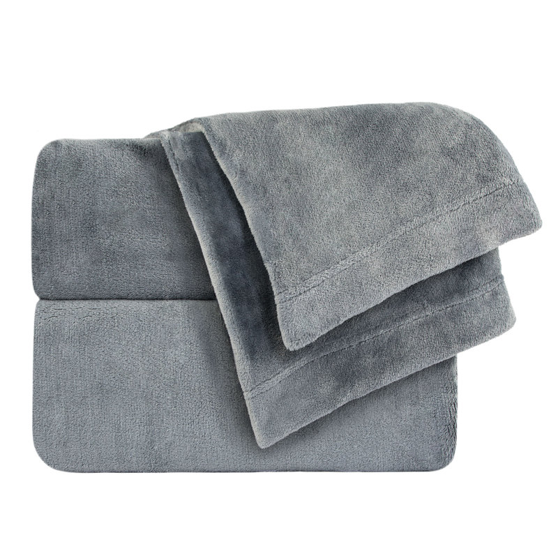  Ensemble de draps très doux en peluche, Grand, Noir