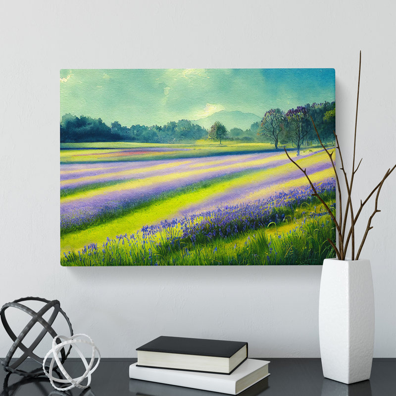 Serene Bluebell Field Vol.3 - Wrapped Canvas, 35cm H x 50cm W x 3cm D