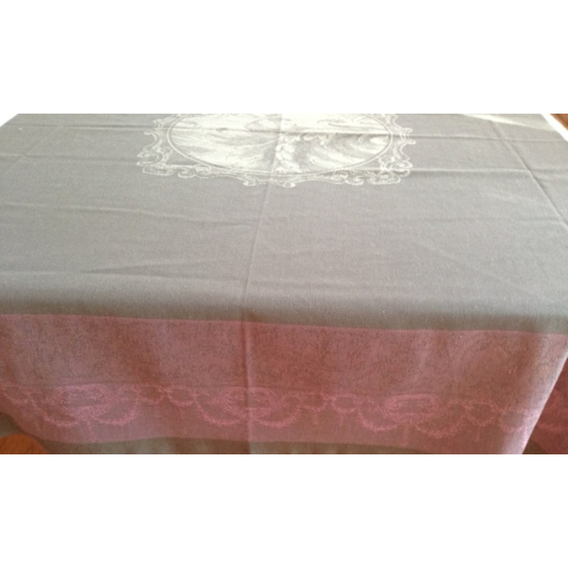 Barocos Tablecloth, 65" L x 65" W, Dark Gray