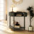 Console Table With Unique Half Moon Design End Table With 2 Storage Drawers And Bottom Shelf-1867309442