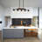 5-Light Kitchen Pendant Light, Two-Tier Wood Chandelier