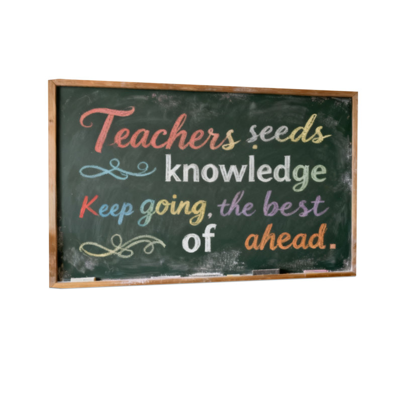 Texte et chiffres «Teachers Seeds Connaissances Keep Going The Best of Ahead», H 12 po x l 18 po