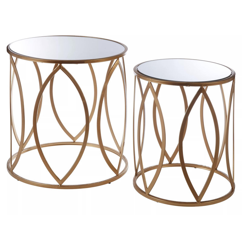 Erika Glass Top Frame Nesting Tables