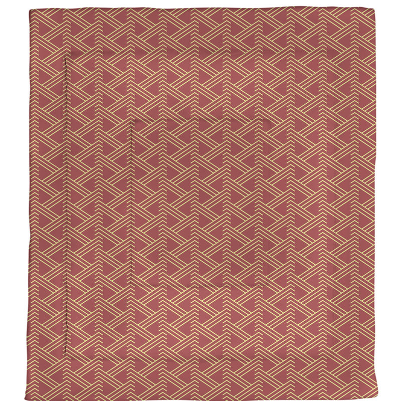 Jordao Polyester Geometric Shapes Comforter, Queen Comforter, Red/Yellow