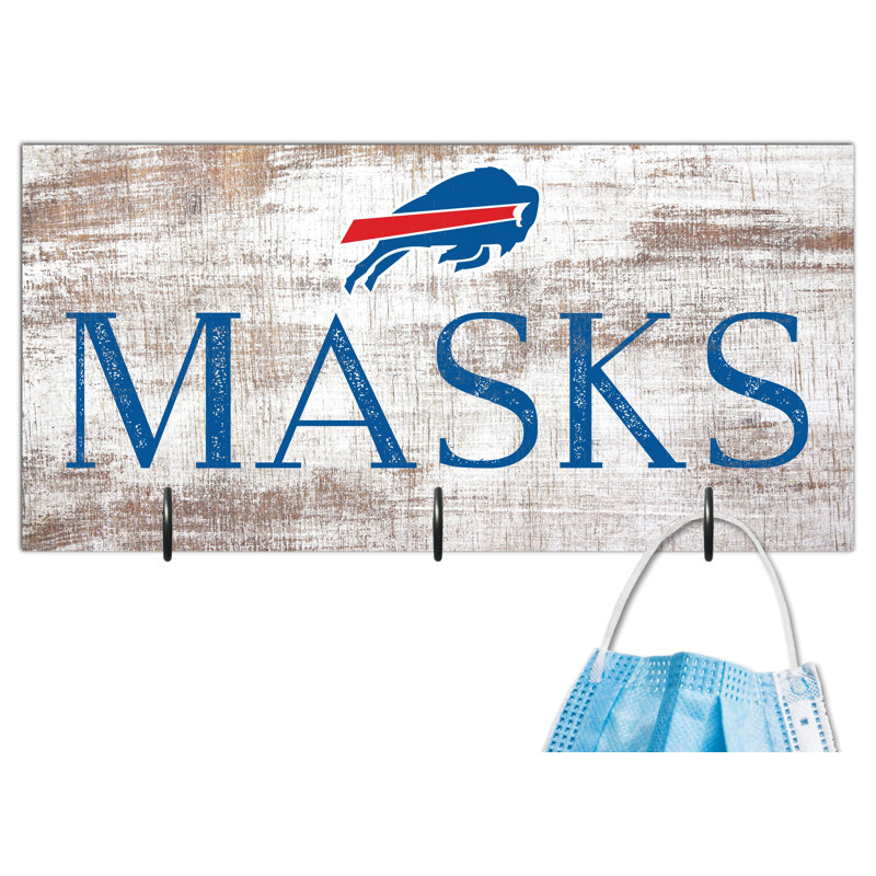 3 - Hook Wall Mounted Coat Rack, Buffalo Bills
