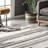 Carling Soft Shaggy Textured Contemporary Stripes Fringe Area Rug-1958380223
