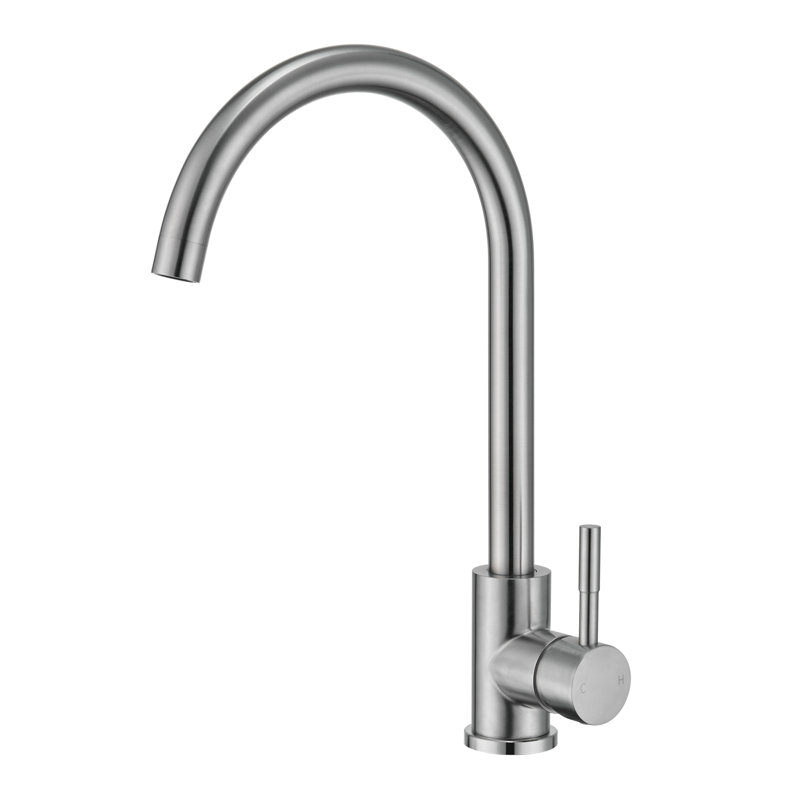 Stainless Steel Single Handle High-Arc Kitchen Faucet, Brush Nickel