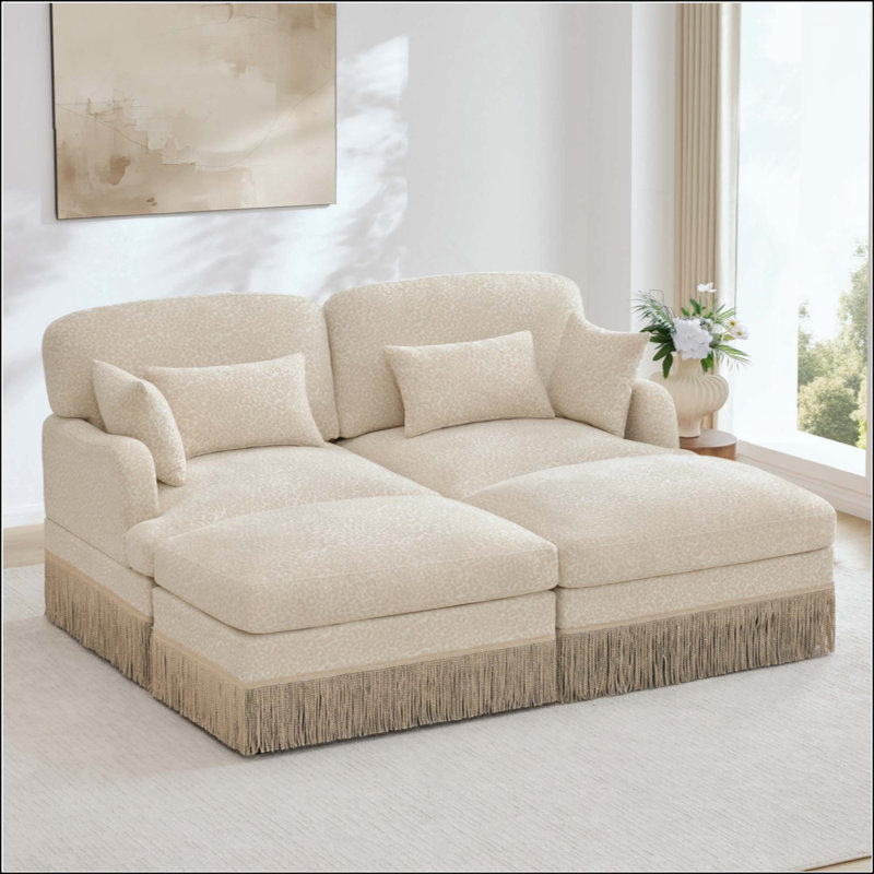 Canapé Comfy Chenille Leopard, Beige