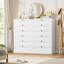 Ensemble de 2 commodes de rangement verticales 52 po avec 6 tiroirs profonds, grande unité peu encombrante pour les appartements et les entrées-1184930219