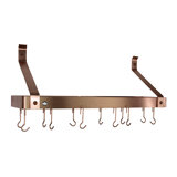 Handcrafted Gourmet Deep Stainless Steel Wall Mounted Pot Rack