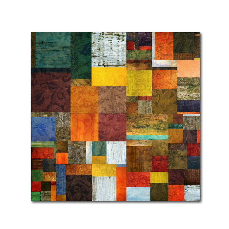 "Parlez" Brocade Color Collage 1 "par Michelle Calkins, impression sur toile tendue, H 14 po x l 14 po x P 2 po