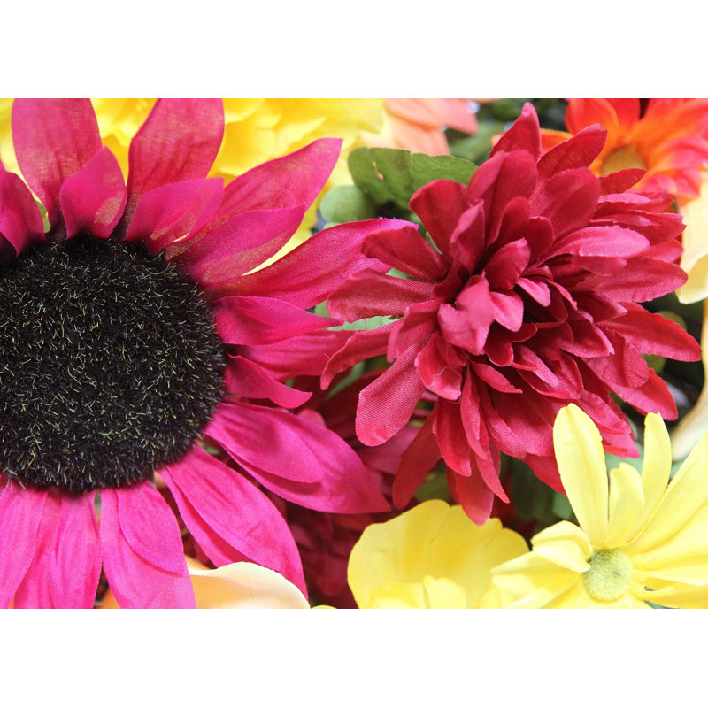 Douille mélangée 36 fleurs, Jaune/magenta/corail