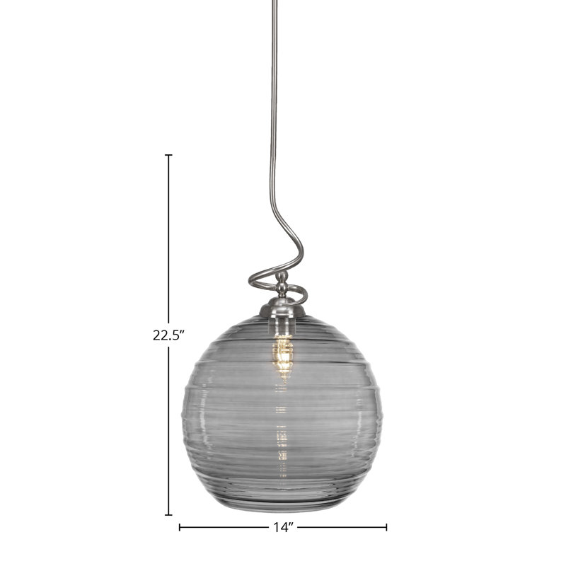 Luminaire suspendu Capri Capri, Nickel brossé, H 22,5 po x l 14 po x P 14 po, Grey